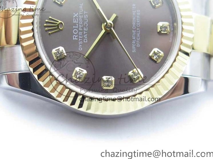 0112 SoftTouch Datejust 31mm 278273 SS YG BP Maker Best Edition Gray Diamonds Dial on SS YG Oyster Bracelet 2715